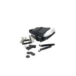 CRIVIT Fahrrad-Multifunktionswerkzeug / Untersatteltasche mit Werkzeug / Minipumpe mit Manometer - B-Ware