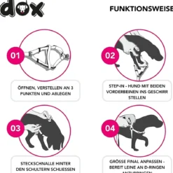 DDOXX Hundegeschirr Nylon, Step-In, Verstellbar, Ausbruchsicher, Pink, XS - B-Ware sehr gut