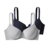 ESMARA Damen Bügel-BHs, 2 Stück, 110D, marineblau/grau - B-Ware neuwertig