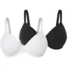 esmara® Damen Bügel-BH, 2 Stück, 90D, schwarz/weiß - B-Ware neuwertig