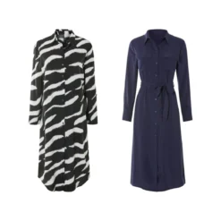 esmara® Damen Blusenkleid, mit Krempelfunktion - B-Ware