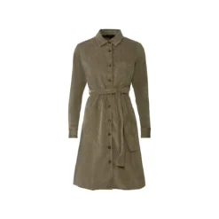 esmara® Damen Cordkleid, mit Kentkragen (grün, 46) - B-Ware neuwertig