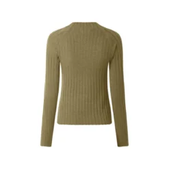esmara® Damen Gerippter Strickpullover (Olive, XS (32/34)) - B-Ware neuwertig