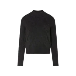 esmara® Damen Grobstick-Pullover mit Stehkragen (schwarz, S(36/38)) - B-Ware neuwertig