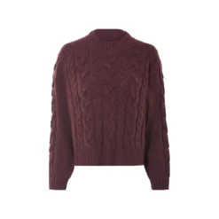 ESMARA® Damen Grobstrick-Pullover (Bordeaux, M(40/42)) - B-Ware neuwertig