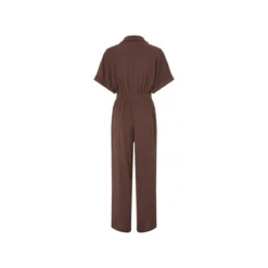 esmara® Damen Jumpsuit, in modischer Crêpe-Struktur (Braun, XS (32/34)) - B-Ware neuwertig