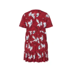 esmara® Damen-Kleid, mit Baumwolle, XXL,gemustert/rot - B-Ware neuwertig
