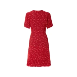 esmara® Damen Kleid, mit V-Ausschnitt (Rot, M (40/42)) - B-Ware neuwertig