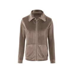 esmara® Damen Nicki-Jacke, mit aufgesetzten Kängurutaschen (Braun, S(36/38)) - B-Ware neuwertig