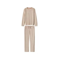 esmara® Damen Nicki-Pyjama (Beige, XS(32/34)) - B-Ware neuwertig