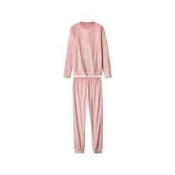 esmara® Damen-Pyjama, aus Velours, M, rosa - B-Ware neuwertig