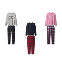 esmara® Damen Pyjama mit Hose aus Flanell - B-Ware