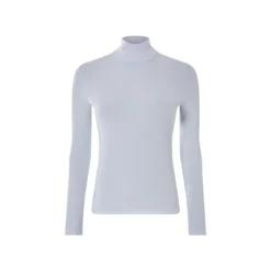 esmara® Damen Rollkragenshirt, in modischer Ripp-Qualität (Blau, L(44/46)) - B-Ware neuwertig