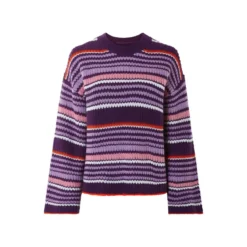 esmara® Damen Strickpullover, mit Seitenschlitzen (Lila, L(44/46)) - B-Ware neuwertig