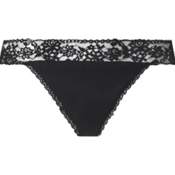 esmara® Damen-Strings, mit Spitze, 5 Stück, S, schwarz - B-Ware neuwertig