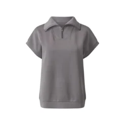 ESMARA® Damen Sweatshirt, mit Half-Zip (Grau, XS(32/34)) - B-Ware neuwertig