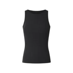 esmara® Damen-Top, gerippt, mit integriertem BH, M, schwarz - B-Ware neuwertig