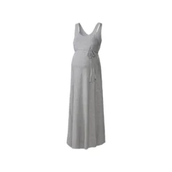 esmara® Damen Umstands-Maxikleid mit Bindeband (grau, XS(32/34)) - B-Ware neuwertig