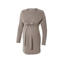 esmara® Damen Umstands-Ripppullover mit Seitenschlitzen (hellbraun, L(44/46)) - B-Ware neuwertig