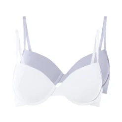 esmara® 2er Set Damen-BHs, 75B, blau/weiß - B-Ware neuwertig