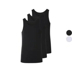 esmara Men Herren Feinripp-Achselhemden, 3 Stück - B-Ware
