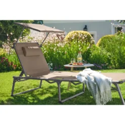 LIVARNO® Alu-Dreibeinliege »Houston«, taupe - B-Ware