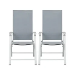 LIVARNO home Alu-Klappsessel Houston, 2er Set, weiß - B-Ware