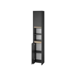 LIVARNO home Badezimmer-Hochschrank Oslo, anthrazit - B-Ware neuwertig