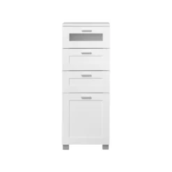 LIVARNO home Bad-Seitenschrank »Basel«, mit 4 Glasrahmenschubkästen - B-Ware neuwertig