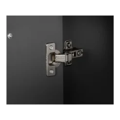 LIVARNO home Bad-Seitenschrank, mit Wellenoptik, schwarz - B-Ware sehr gut