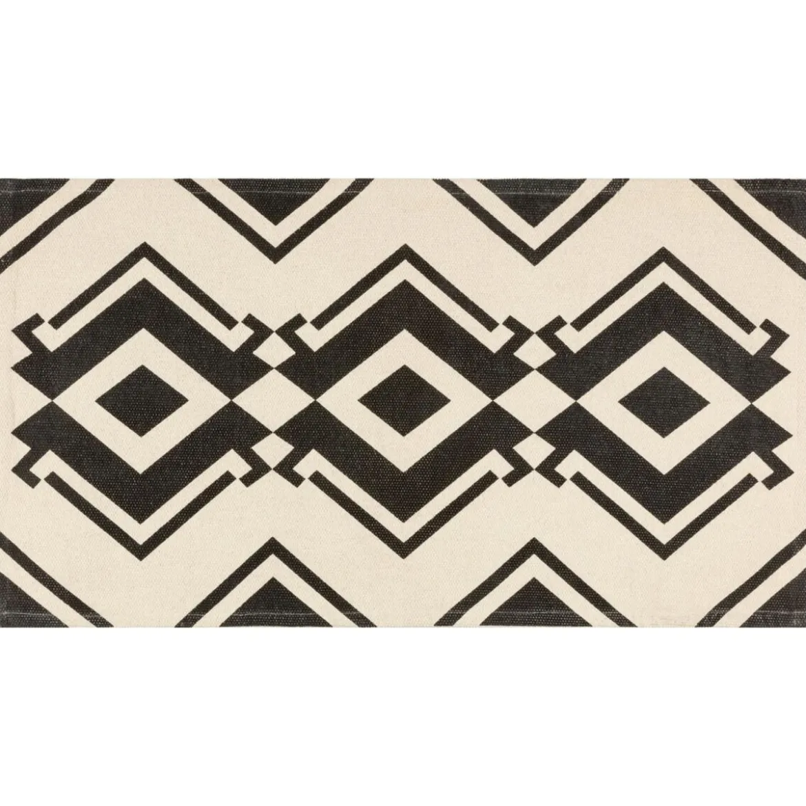 LIVARNO HOME Baumwollteppich, 67 x 120 cm (schwarz/creme) - B-Ware sehr gut