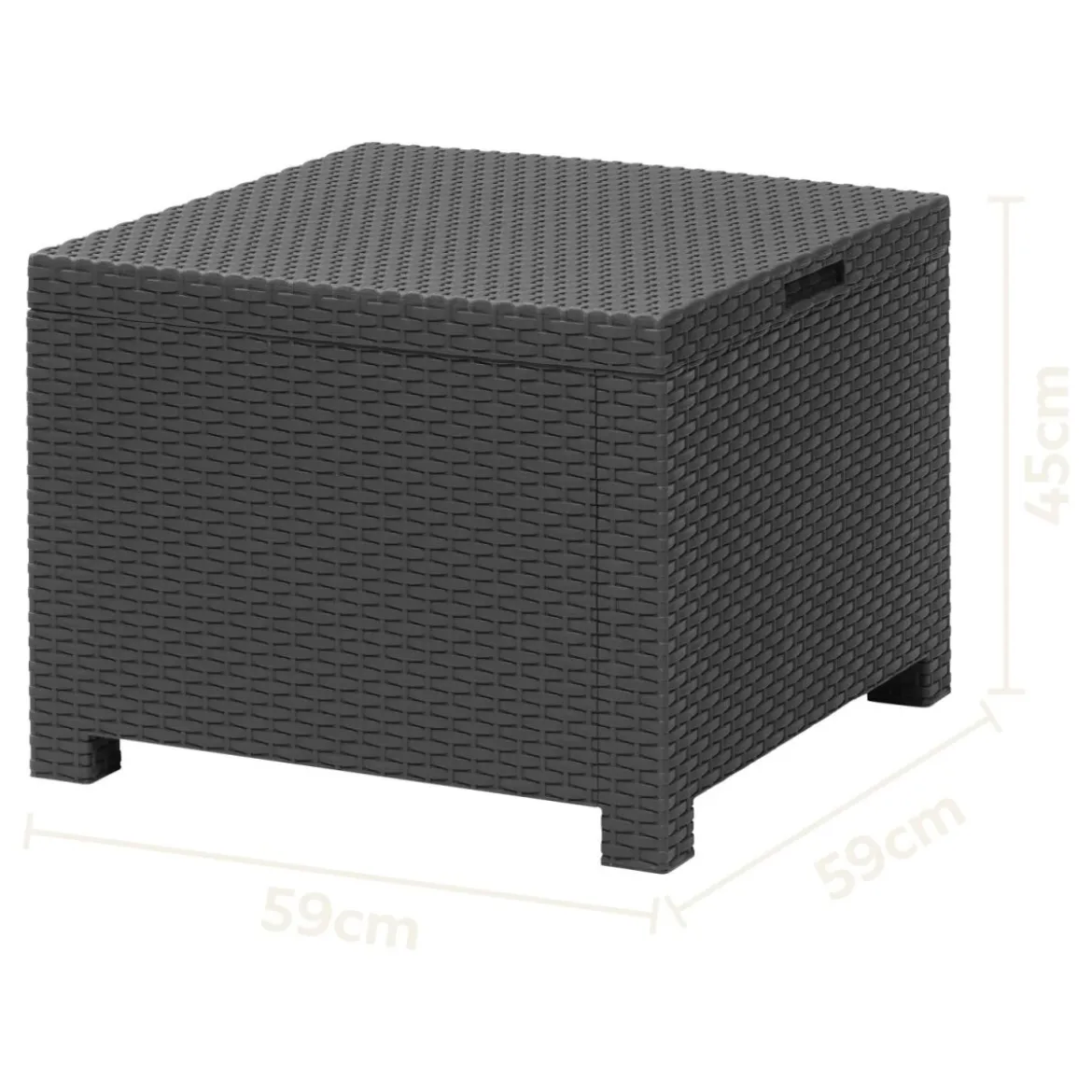 LIVARNO home Loungeset mit Tisch, 4-teilig, Kunststoff, anthrazit - B-Ware Transportschaden Kosmetisch