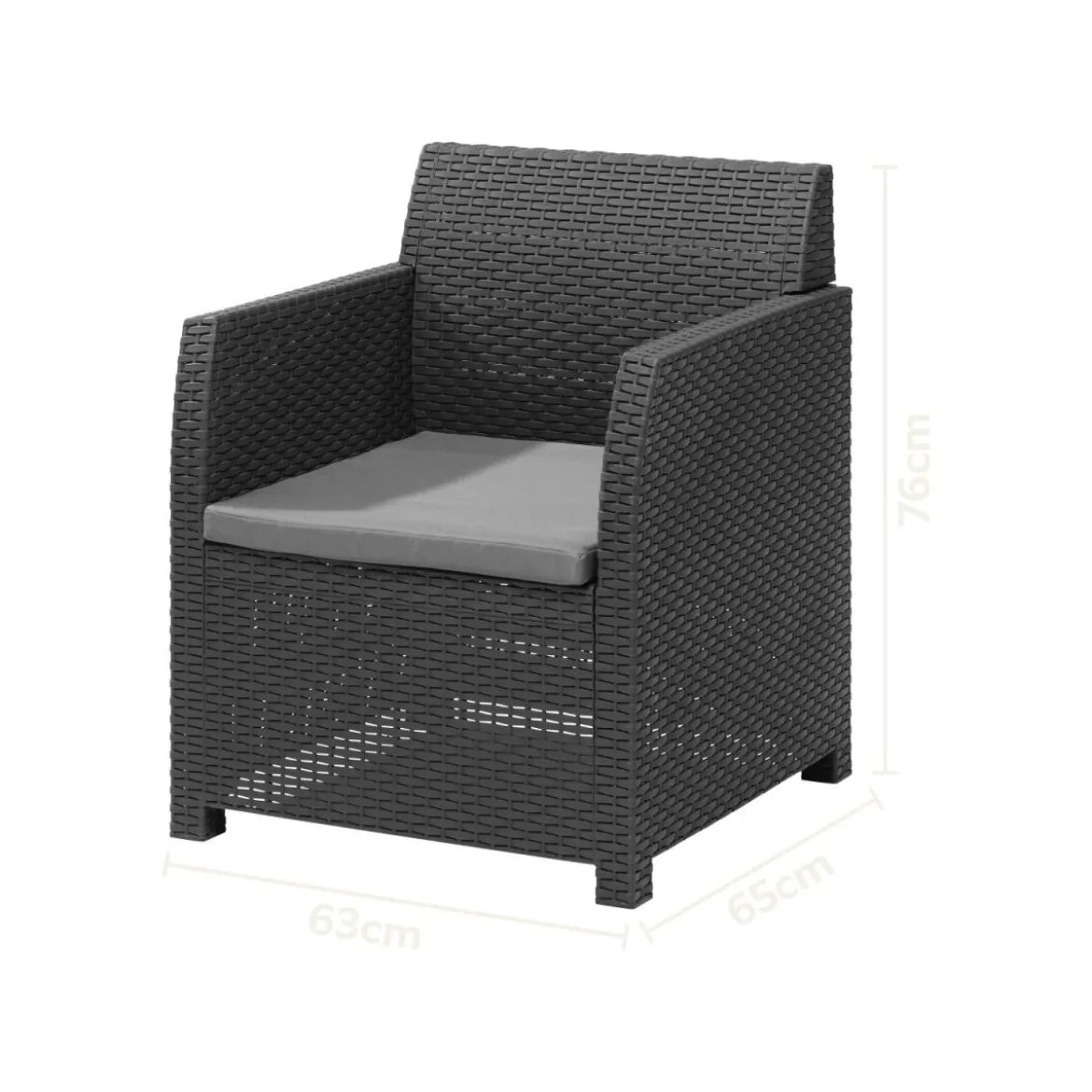 LIVARNO home Loungeset mit Tisch, 4-teilig, Kunststoff, anthrazit - B-Ware Transportschaden Kosmetisch