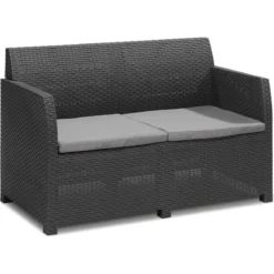 LIVARNO home Loungeset, 4-teilig, Pre Zero, anthrazit/grau - B-Ware sehr gut