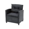 LIVARNO home Lounge-Set, 4-teilig, mit Kissen, anthrazit - B-Ware neuwertig