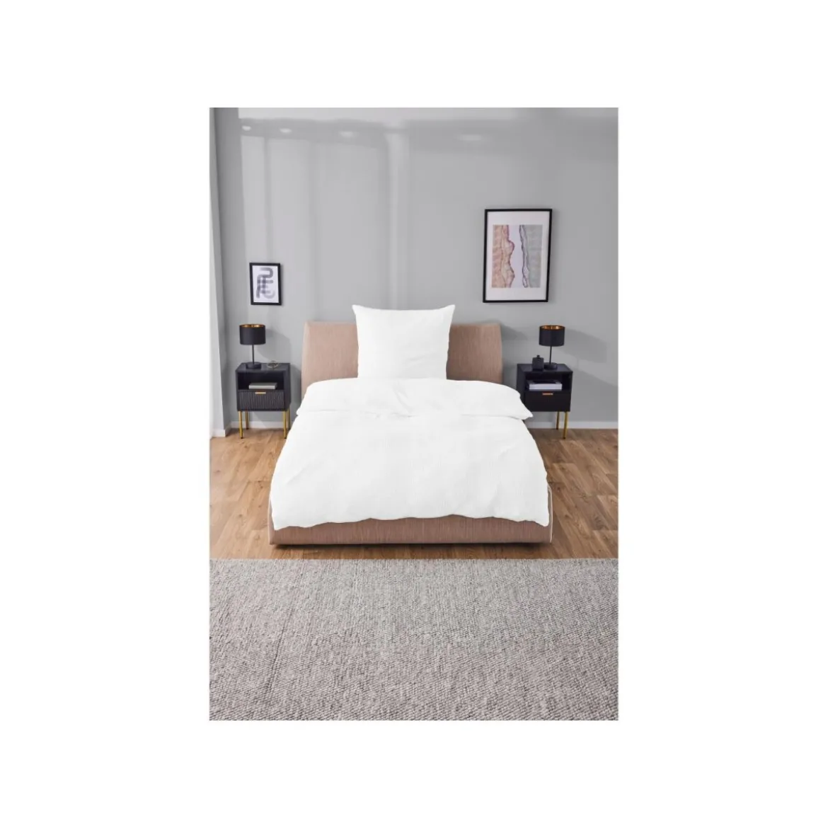 LIVARNO home Musselin-Bettwäsche, 140 x 200 cm, 65 x 65 cm, weiß - B-Ware neuwertig