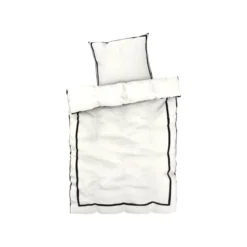 LIVARNO home Satin-Wendebettwäsche, 155 x 220 cm, weiß/schwarz - B-Ware neuwertig