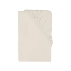 LIVARNO® Jersey-Spannbettlaken, mit Leinen, 140-160 x 200 cm, beige - B-Ware sehr gut