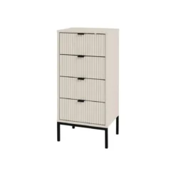 LIVARNO® Kommode, mit Lamellen-Optik, sandbeige - B-Ware