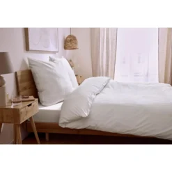 LIVARNO® Luxus-Satin-Spannbettlaken, 180-200x200x27cm, weiß - B-Ware neuwertig