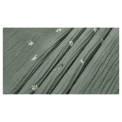 LIVARNO® Musselin-Bettwäsche, 135 x 200 cm, Blumen/grün - B-Ware neuwertig