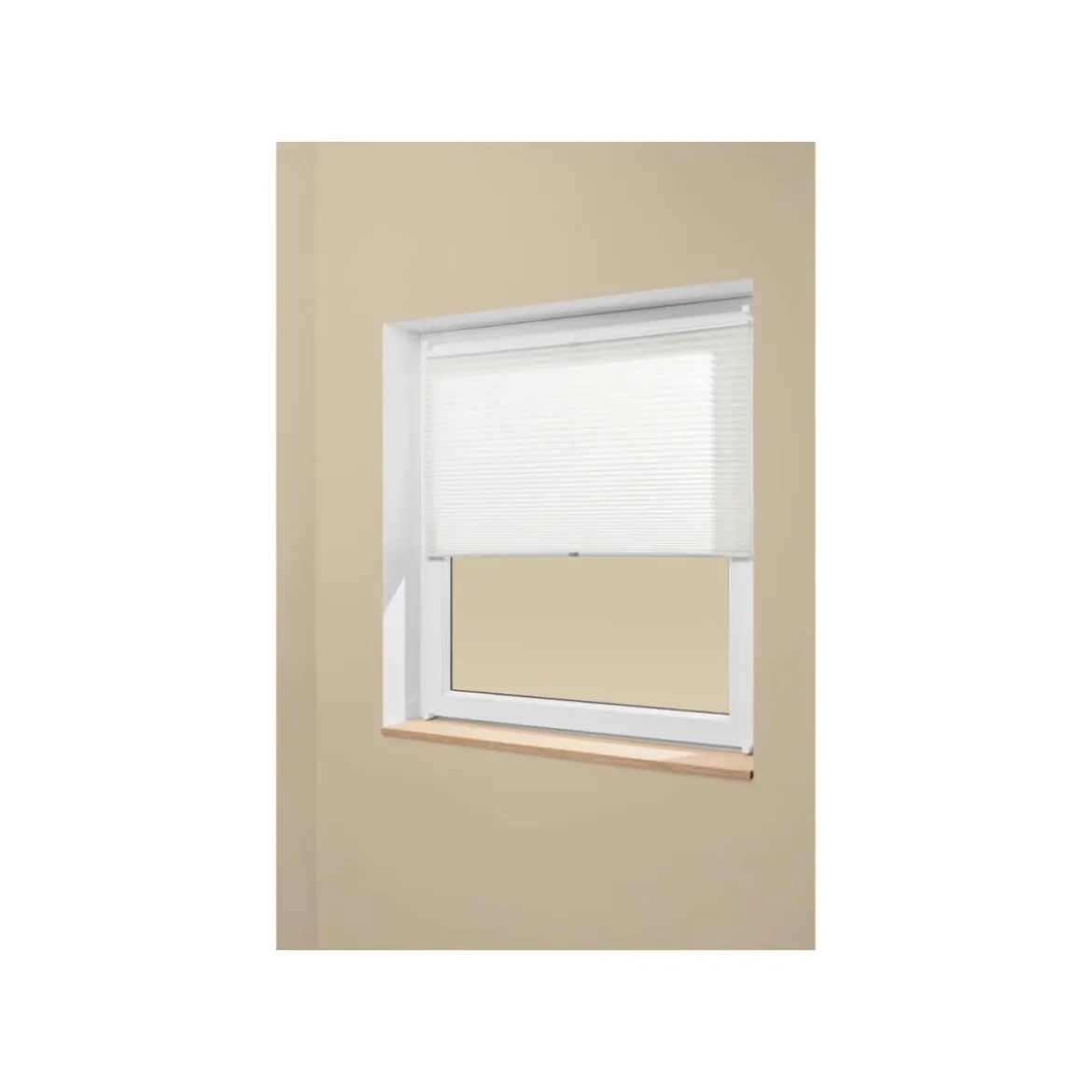 LIVARNO® Plissee-Rollo, für Fenster, Montage ohne Bohren, 70 x 130 cm, weiß - B-Ware sehr gut