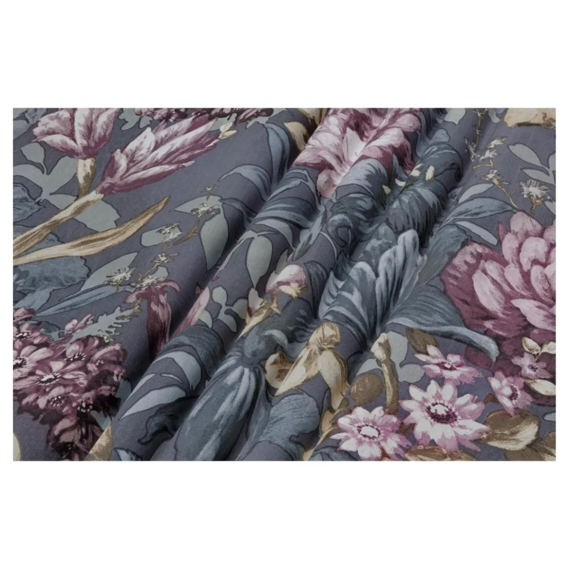 LIVARNO® Renforcé-Bettwäsche, 135 x 200 cm,Blumen/anthrazit - B-Ware neuwertig