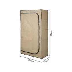 LIVARNO® Textilkleiderschrank, anthrazit, beige - B-Ware