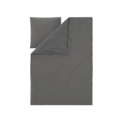 LIVARNO® Wendebettwäsche, aus Plüsch, 140 x 200 cm, grau - B-Ware neuwertig