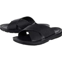 LIVERGY® Herren Pantoletten, in Veloursoptik (Schwarz, 42) - B-Ware neuwertig