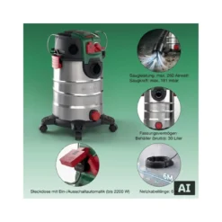 PARKSIDE® Nass-/ Trockensauger »PWD 30 C1« - B-Ware Transportschaden Kosmetisch