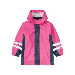 Playshoes Baby Kleinkinder Regenjacke mit Fleece-Innenjacke (marine/pink, 110/116) - B-Ware sehr gut
