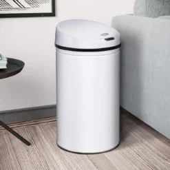 Ribelli Edelstahl Mülleimer - Abfalleimer mit Sensor - automatisches Öffnen und Schließen 60L weiß - B-Ware Transportschaden Kosmetisch
