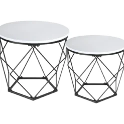 Ribelli 2er Set Beistelltische, weiß - B-Ware gut